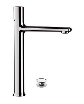 Daniel Fusion, высокий однорычажный смеситель для раковины (излив 18,5 см), с донным клапаном click-clack, цвет хром