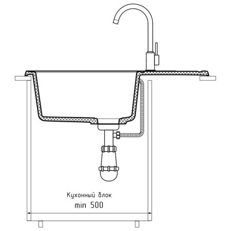 Кухонная мойка GranFest QUARZ 18, серый, артикул 18 серый
