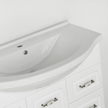 Тумба "Олеандр-2 100" (3 ящ.) под умывальник Эльбрус 100, Люкс белая