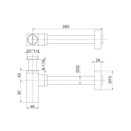 Сифон для раковины Webert AC0404010, золото, артикул AC0404010