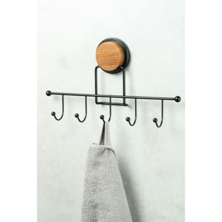 Крючок для ванной FIXSEN MAGIC WOOD FX-46005-5, черный/коричневый, артикул FX-46005-5