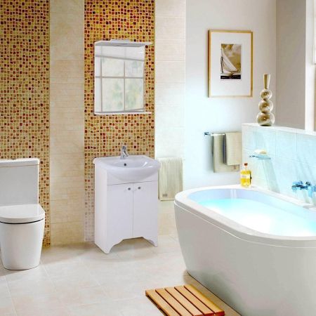 Зеркало Onika Омега 52 белое, с подсветкой, артикул 205206