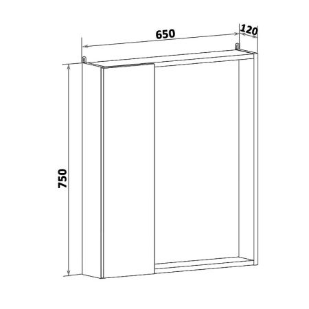 Зеркало со шкафом Runo Манхэттен 65 4620750029180 Белое