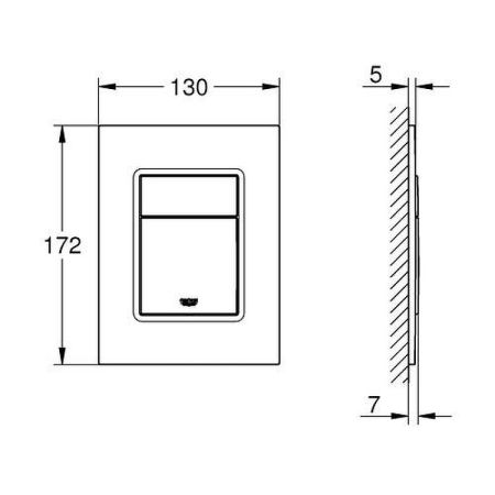 Панель смыва для унитаза GROHE Skate Cosmopolitan, размер S, вертикальная, альпин-белый (37535SH0), артикул 37535SH0