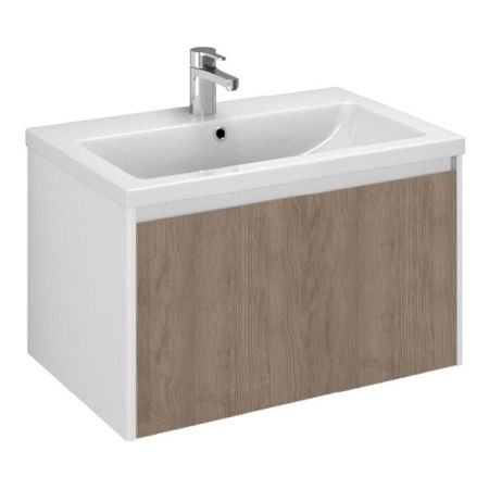 Тумба под раковину Velvex Klaufs 70 tpKLA.70.1Y-617.216 подвесная Белый+дерево, артикул tpKLA.70.1Y-617.216
