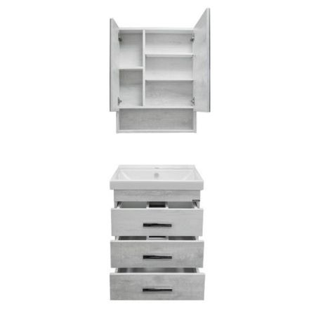 Тумба с раковиной Comforty Никосия 60Н 4142203 Дуб белый, артикул 4142203