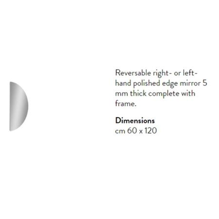 ANTONIO LUPI SPICCHIO Зеркало 120х60х0,5 см., полукруг, на раме, с блестящей кромкой, артикул SPICCHIO120