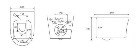 Унитаз подвесной CeramaLux B2347, артикул 