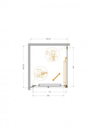 LUX-AH-FS-1-70/90-C-CR Душевой уголок, артикул LUX-AH-FS-1-70/90-C-CR