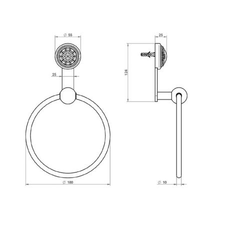 THG DAHLIA Полотенцедержатель-кольцо, цвет полированное золото