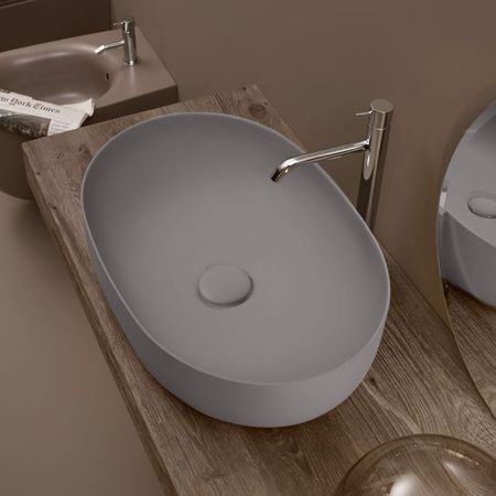 Kerasan Nolita Раковина накладная 60х40 см, без отв под смеситель, цвет Ferro Matt, артикул 534389*0