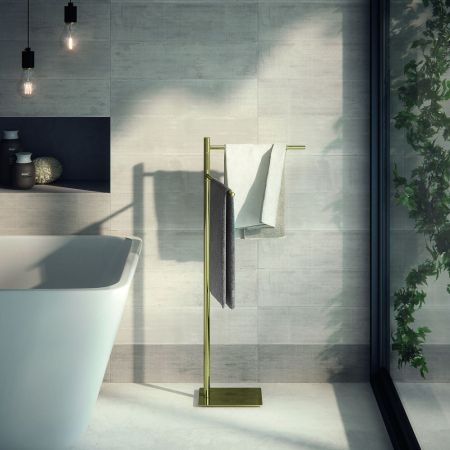 Gedy Trilly, стойка: 2 полотенцедержателя, цвет матовое золото, артикул TR31(88)