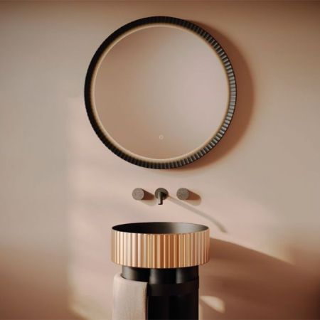 Artceram Зеркала Зеркало LORD керамическая рама с подсветкой Ø 76, цвет черный матовый