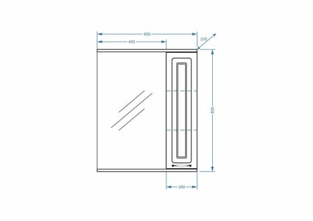 Зеркало-шкаф "Кармела 65/С", ольха белая, артикул SP-00000184