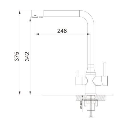 Смеситель для кухни с подключением фильтра Shevanik S248H, черный