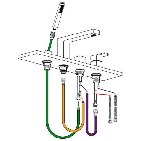 Смеситель для ванны с душем, врезной Timo Selene 2130/17Y золото матовое, артикул 2130/17Y