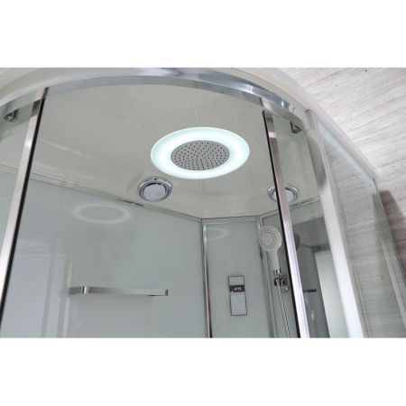 Душевая кабина Black&White Galaxy G5507-L с гидромассажем профиль Серебристый хром задняя стенка Белая