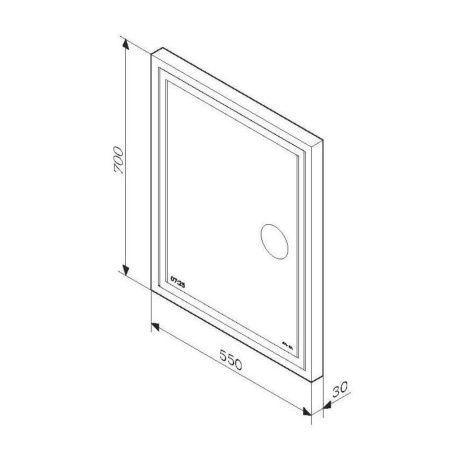 M91AMOX0553WG Универсальное зеркало с контурной Led-подсветкой, часами и косметическим зеркалом, 55 M91AMOX0553WG Универсальное зеркало с контурной Led-подсветкой, часами и косметическим зеркалом, 55