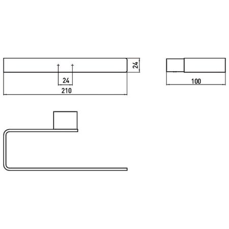Emco Loft Полотенцедержатель-кольцо, фиксированное, правый открытое, 210mm, цвет черный, артикул 0555 133 00