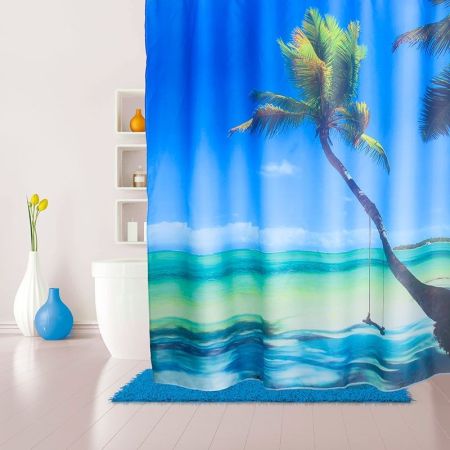 Штора для ванны Iddis Maldivian 180x200 Голубая, артикул 630P18Ri11