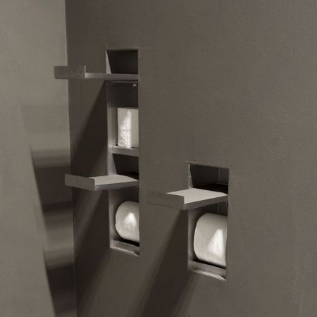 ANTONIO LUPI SESAMO Держатель для туалетной бумаги, встраиваемый в стену, из нержавеющей стали AISI 304, отделка «алюминий, артикул SESAMO4