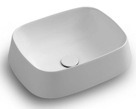 White Tao, накладная прямоугольная раковина 50x42x18h см, цвет белый глянцевый, артикул W1040701