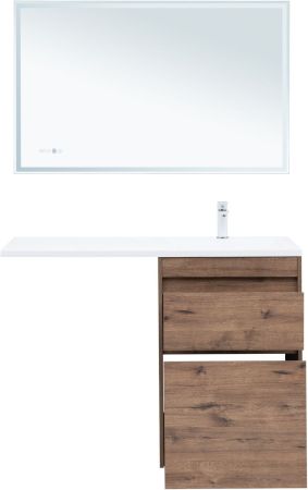 Тумба под раковину Aquanet Токио 58 дуб веллингтон (напольная 2 ящика)