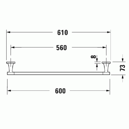 Duravit Starck T Полотенцедержатель  настенный 600мм цвет хром, артикул 0099421000