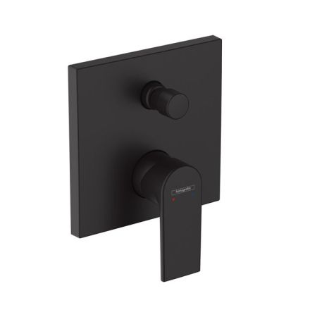 Смеситель для душа, Hansgrohe, Vernis, тип открывания воды-однорычажный, монтаж-встраиваемый, внутренняя часть-необходимо заказать, цвет-черный матовый, артикул 71468670