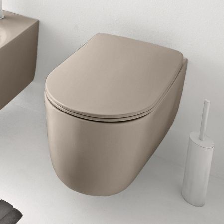 Kerasan Nolita Унитаз безободковый подвесной 55х35 см, с креплениями WB9N, цвет Nocciola mat