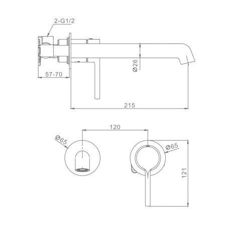 Смеситель для раковины встраиваемый Raglo R20.11.09, графит, артикул R20.11.09