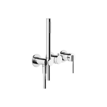 GESSI INGRANAGGIO Смеситель встраиваемый, однорычажный, с переключателем на 2 положения, держатель с подводом воды, ручн душ, шланг 1500 мм, цвет хром, артикул 63545#031