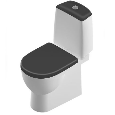 Унитаз Sanita Luxe Best Luxe SL DM Black BSTSLCC06100522 Белый с бачком и черным сиденьем Микролифт, артикул BSTSLCC06100522