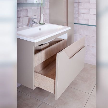 Комплект мебели для ванной Бриклаер БРАЙТОН 80B, бежевый, артикул БРАЙТОН 80B