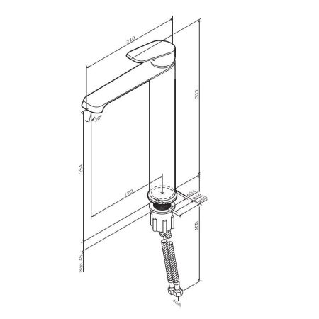 F8F92022 Func, смеситель для умывальника высокий, черный, артикул F8F92022