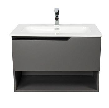 Комплект мебели Visobath Eleven, 800 мм левый, цвет пепельный матовый лак (Ceniza)