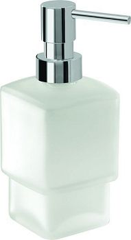 Gedy Lounge, стеклянный дозатор с метал. помпой и уплотнителем для установки в держатель 5447(13), помпа цвет хром