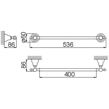 HUBER Croisette Полотенцедержатель 40 см, цвет золото