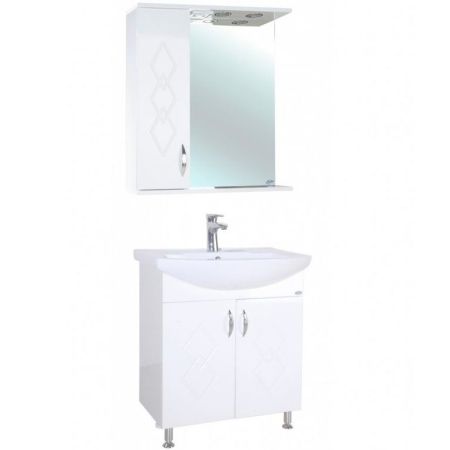 Зеркало со шкафом Bellezza Элеганс 60 L 4618609522012 с подсветкой Белое, артикул 4618609522012