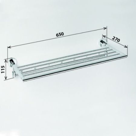 Полочка OMEGA для полотенец с крючками, 270x650 мм, артикул 104205162