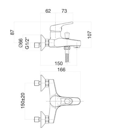 Смеситель для ванны Fiore MISTRAL 42CR1510, хром, артикул 42CR1510