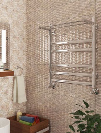 Водяной полотенцесушитель Terminus Хендрикс П6 500x596 4670030723192 с полкой Хром