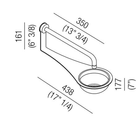 Agape Al dente Душевая головка и излив:35см, цвет: хром/оранжевый
