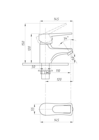 Смеситель для раковины ПСМ-ПРОФСАН PSM-740-017 ПЛЮС тип См-УмОЦБА, артикул PSM-740-017