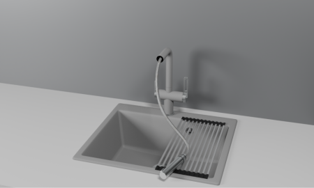 Смеситель для кухни GRANULA с выдвижным изливом и подключением к фильтру (8170, АЛЮМИНИУМ), артикул 8170, АЛЮМИНИУМ