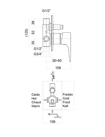 Смеситель для душа Fiore XO 73CR7317, хром, артикул 73CR7317