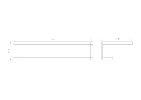 Полотенцедержатель с полкой WONZON & WOGHAND, Хром (WW-9581)