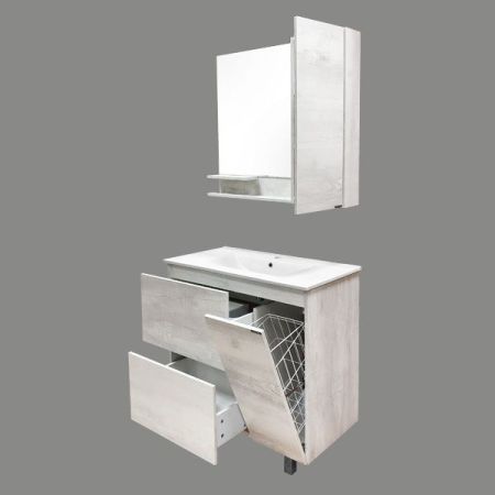 Зеркало со шкафом Comforty Верона 90 4136714 Дуб белый