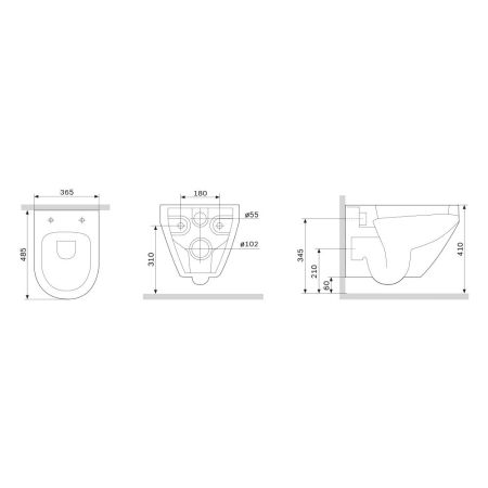 C701700MWSC Spirit V2.0 подвесной унитаз FlashClean с сиденьем микролифт, бел мат, артикул C701700MWSC