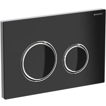 Смывная клавиша GEBERIT SIGMA 115.884.SJ.1 (два режима слива, механическое, черный/хром глянцевый) , шт, артикул 115.884.SJ.1